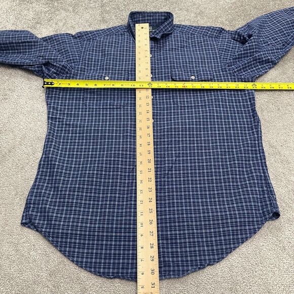 Polo By Ralph Lauren Halpern Button Down Shirt Mens 16 32/33 Blue Plaid Cotton - Picture 10 of 14
